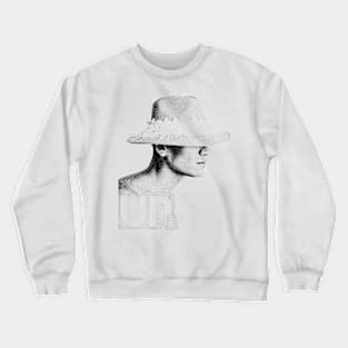 PORTRAIT HUT UP grid effect Crewneck Sweatshirt